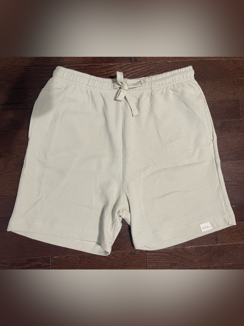 Zara Men's Waffle Drawstring Shorts - Sage Green